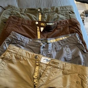 LOT of 4 mountain khakis 35x9 SHORTS